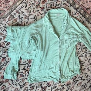 Eberjey Mint Green Button-Front Shirt